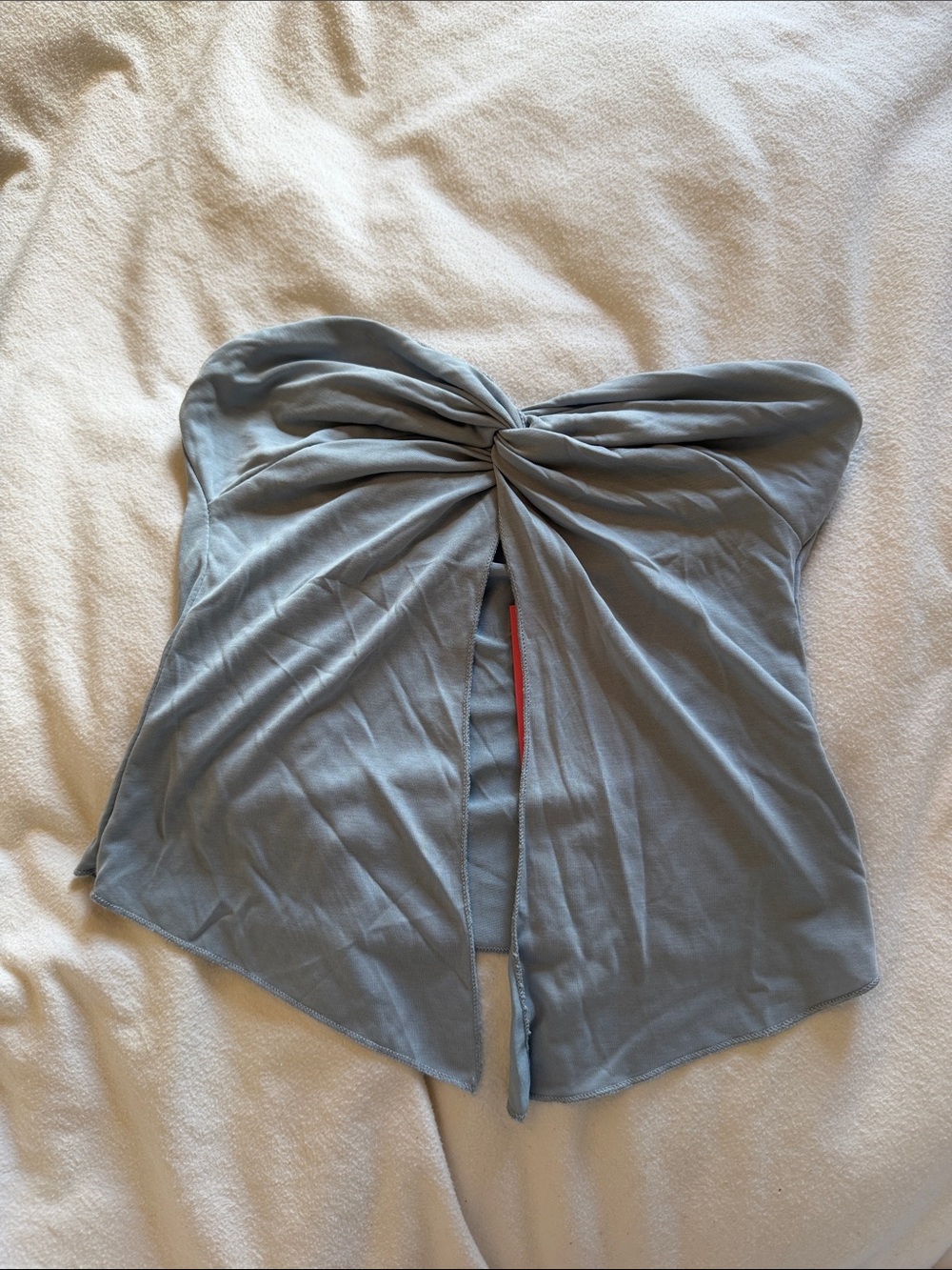Edikted Light Blue Strapless Twist Top